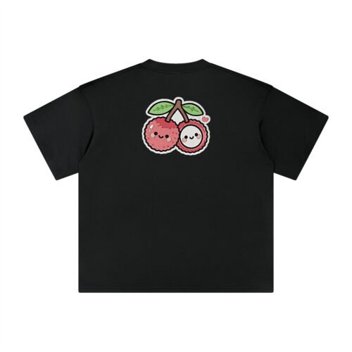 T-shirt oversized brodé Letchis – noir – grand dos