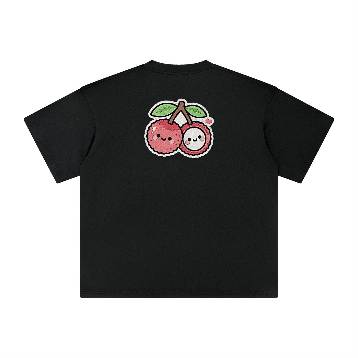 T-shirt oversized brodé Letchis – noir – grand dos