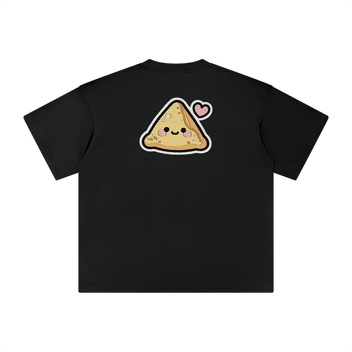 T-shirt oversized brodé Samoussa – noir – grand dos