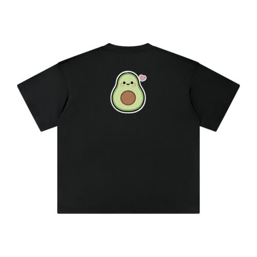 T-shirt oversized brodé Avocat – noir – grand dos