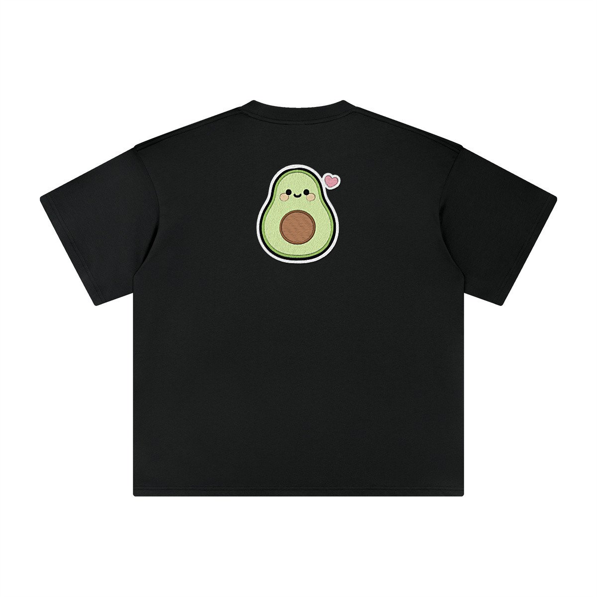 T-shirt oversized brodé Avocat – noir – grand dos