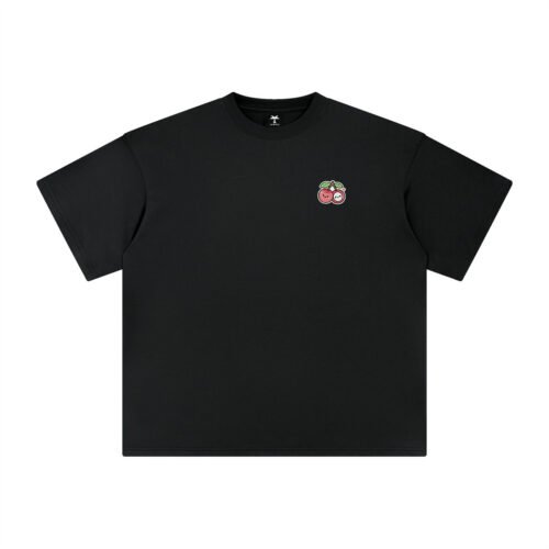 T-shirt oversized brodé Letchis – noir – cœur
