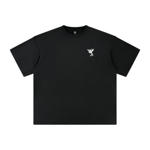 T-shirt oversized brodé Paille-en-queue – noir – cœur