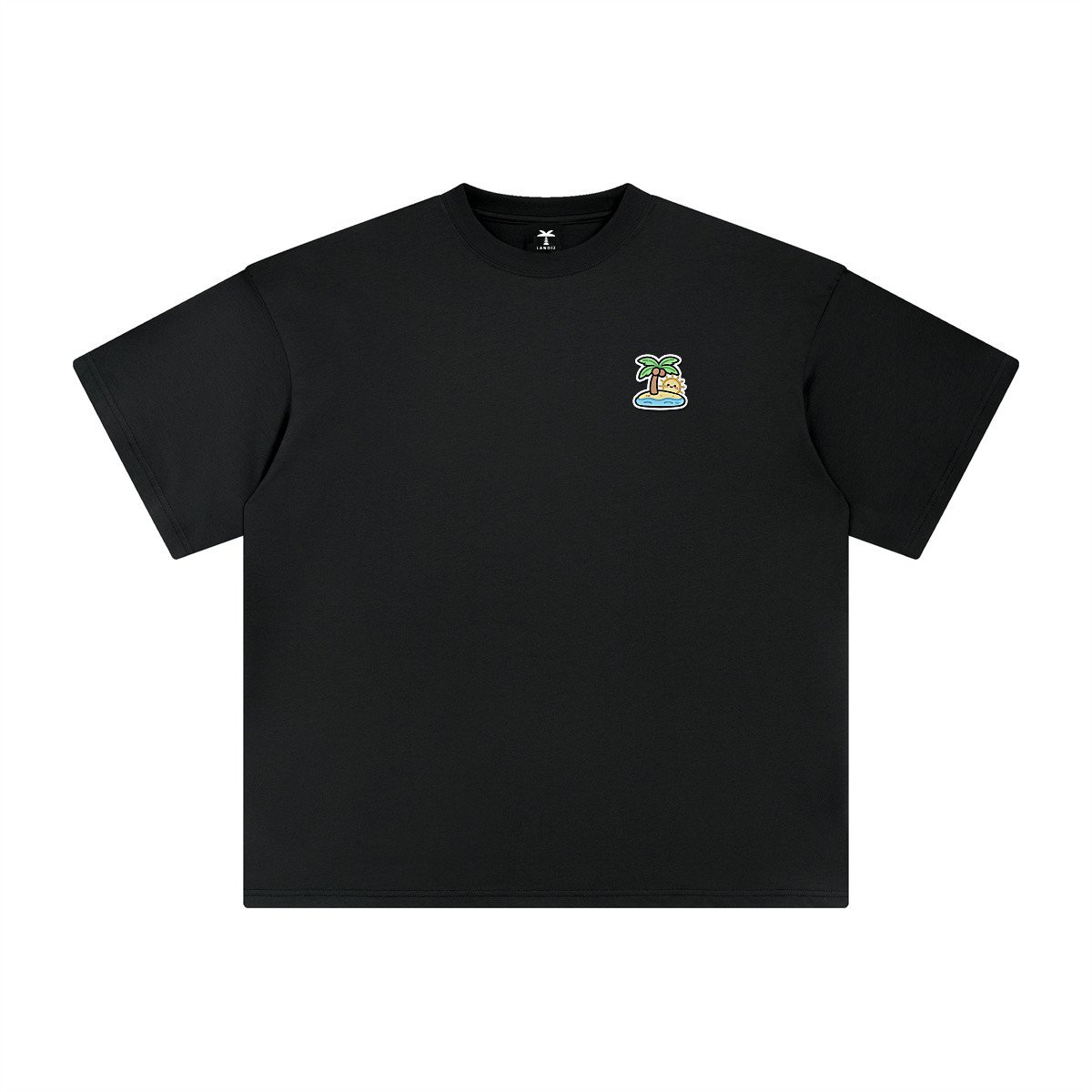 T-shirt oversized brodé Cocotier – noir – cœur