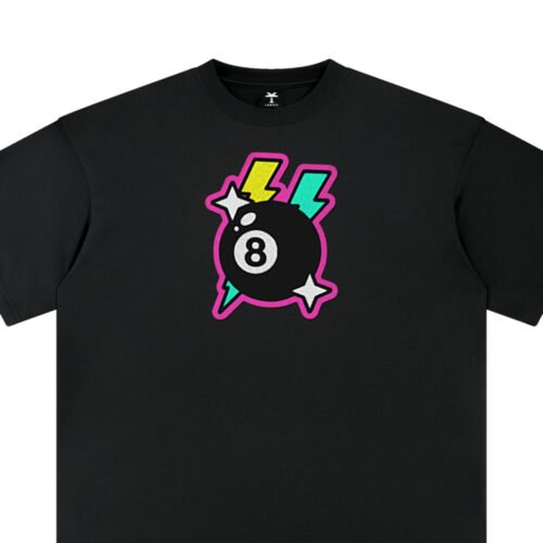 T-shirt oversized brodé Boule 8 – t-shirt noir brodé