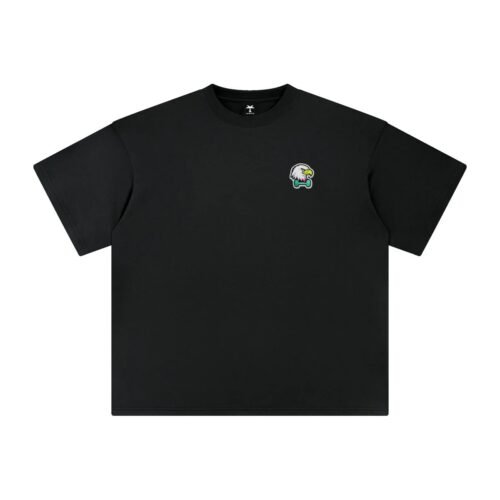 T-shirt oversized brodé Aigle haltère – noir – cœur