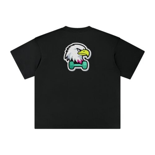 T-shirt oversized brodé Aigle haltère – noir – grand dos