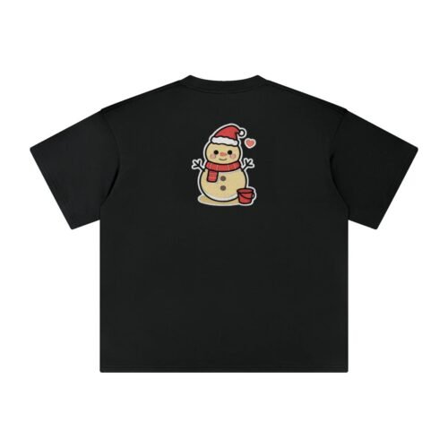 T-shirt oversized brodé Bonhomme de sable – noir – grand dos