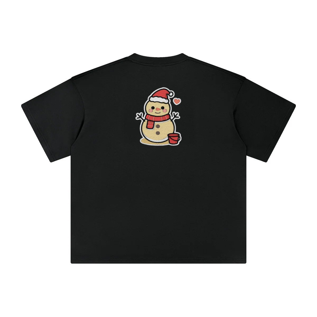 T-shirt oversized brodé Bonhomme de sable – noir – grand dos