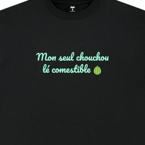 T-shirt brodé « Mon seul chouchou lé comestible »