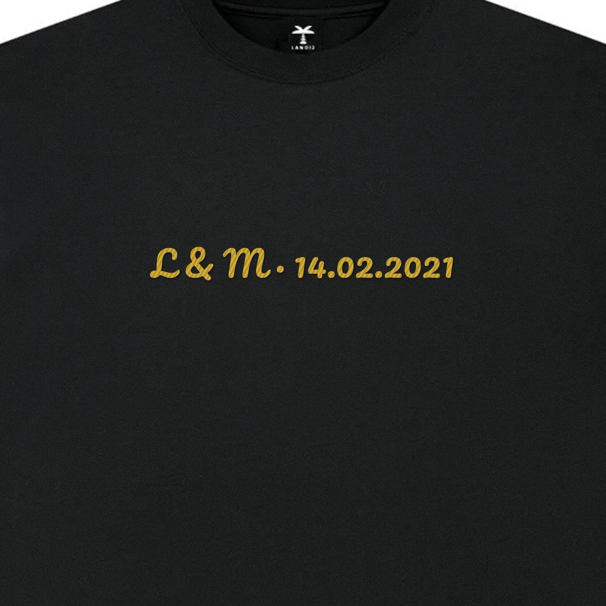 T-shirt brodé « Initiales & date »