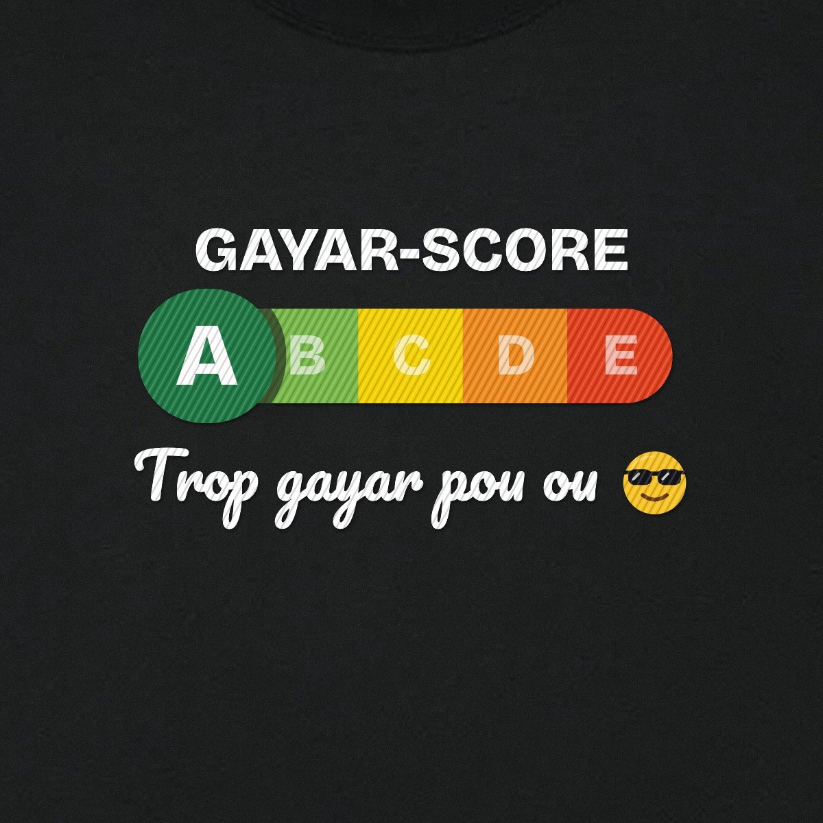 T-shirt brodé « Gayar-score » – aperçu broderie