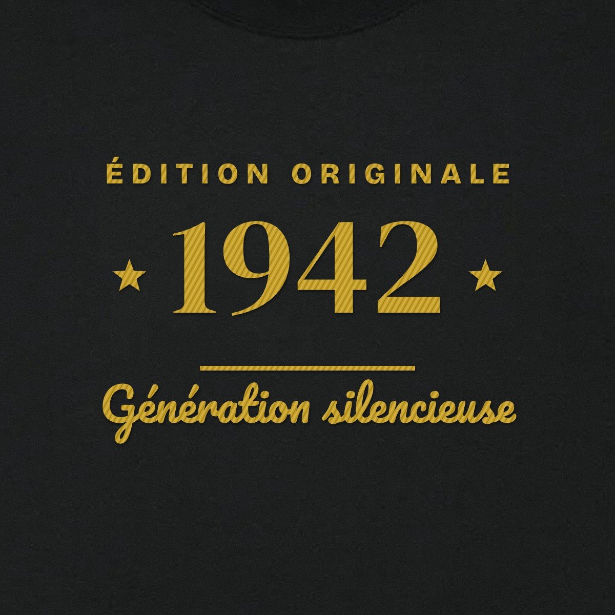 T-shirt brodé « Édition originale – Génération silencieuse » – aperçu broderie