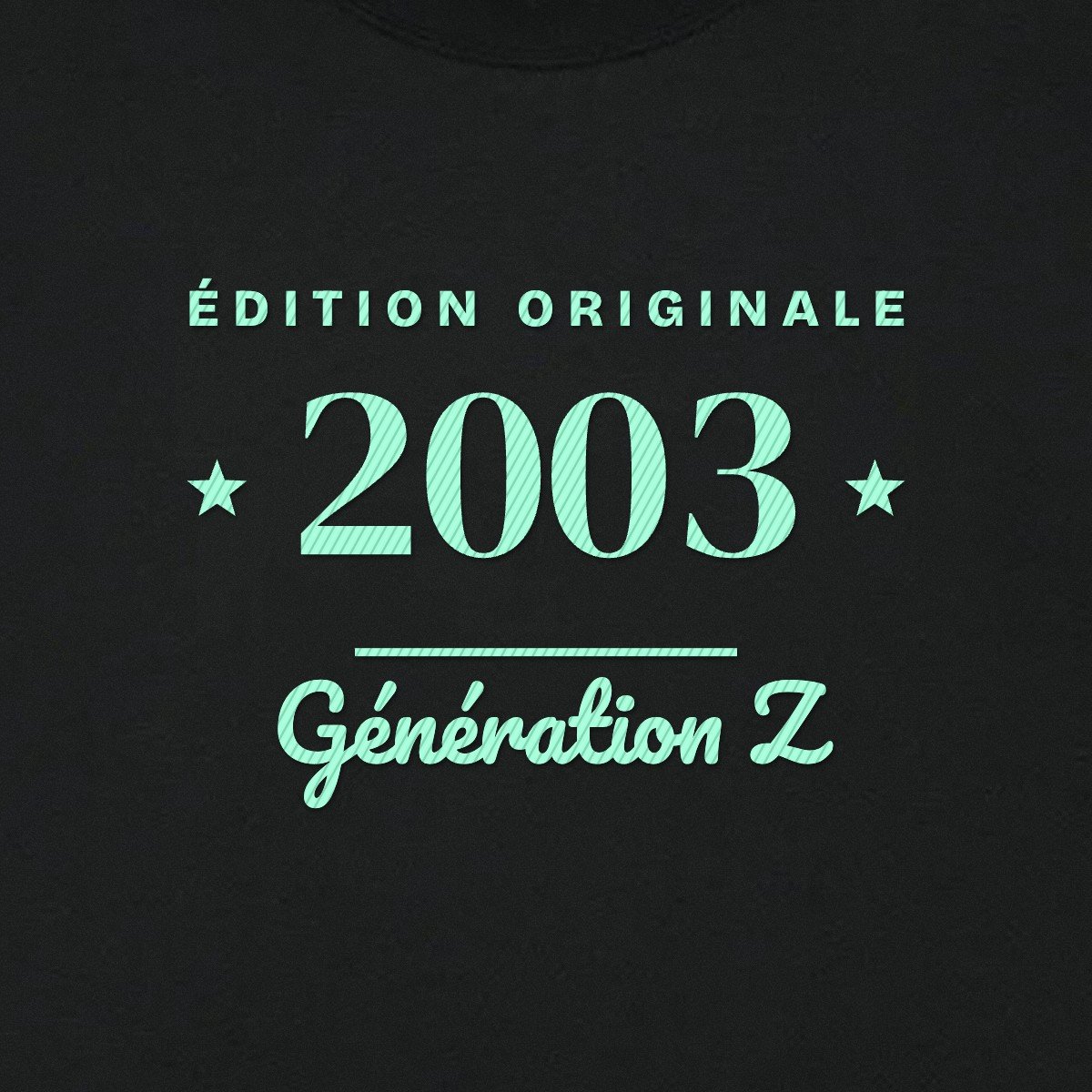 T-shirt brodé « Édition originale – Génération Z » – aperçu broderie