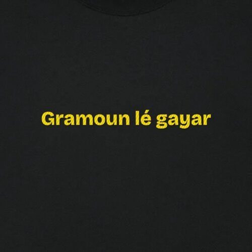 T-shirt brodé « Gramoun lé gayar » – aperçu broderie