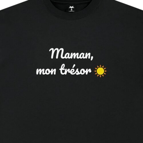 T-shirt brodé « Maman, mon trésor »