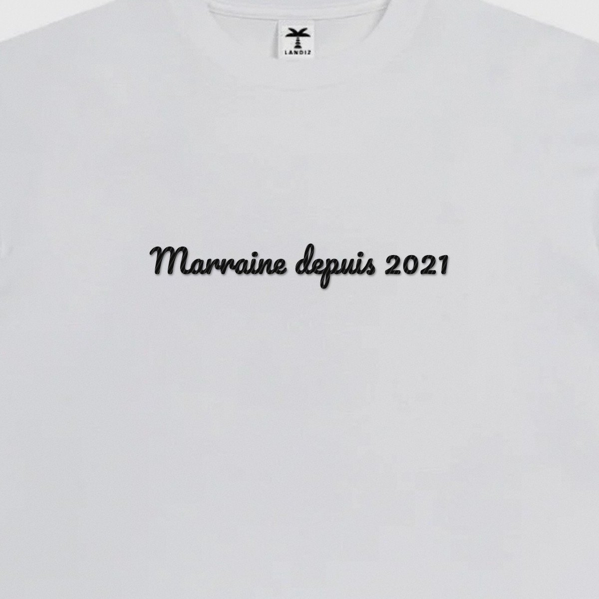 T-shirt brodé « Marraine depuis… »