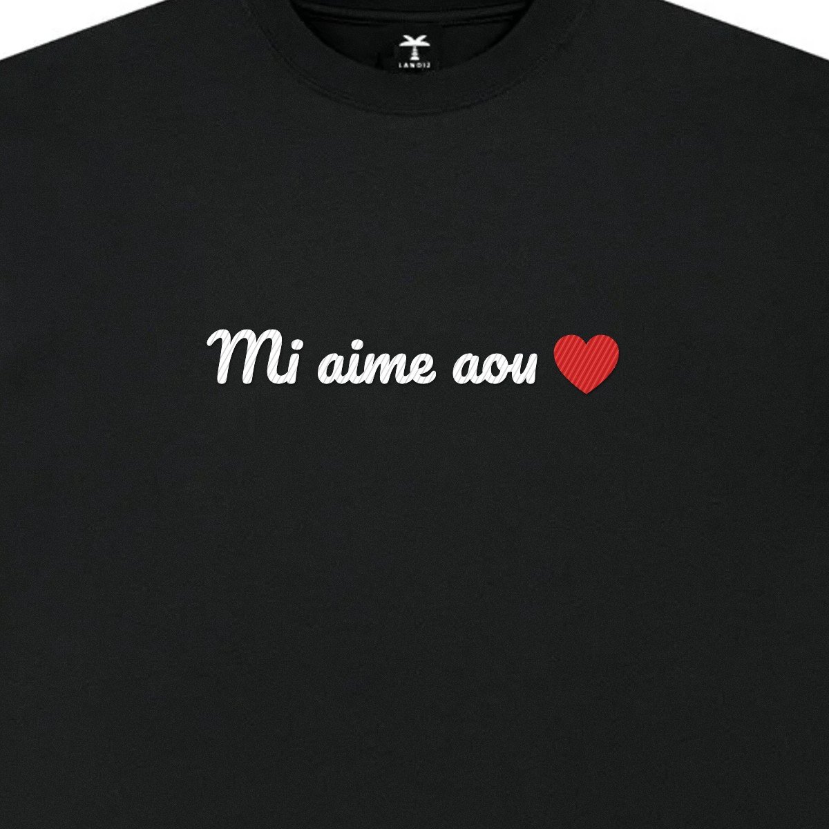 T-shirt brodé « Mi aime aou »