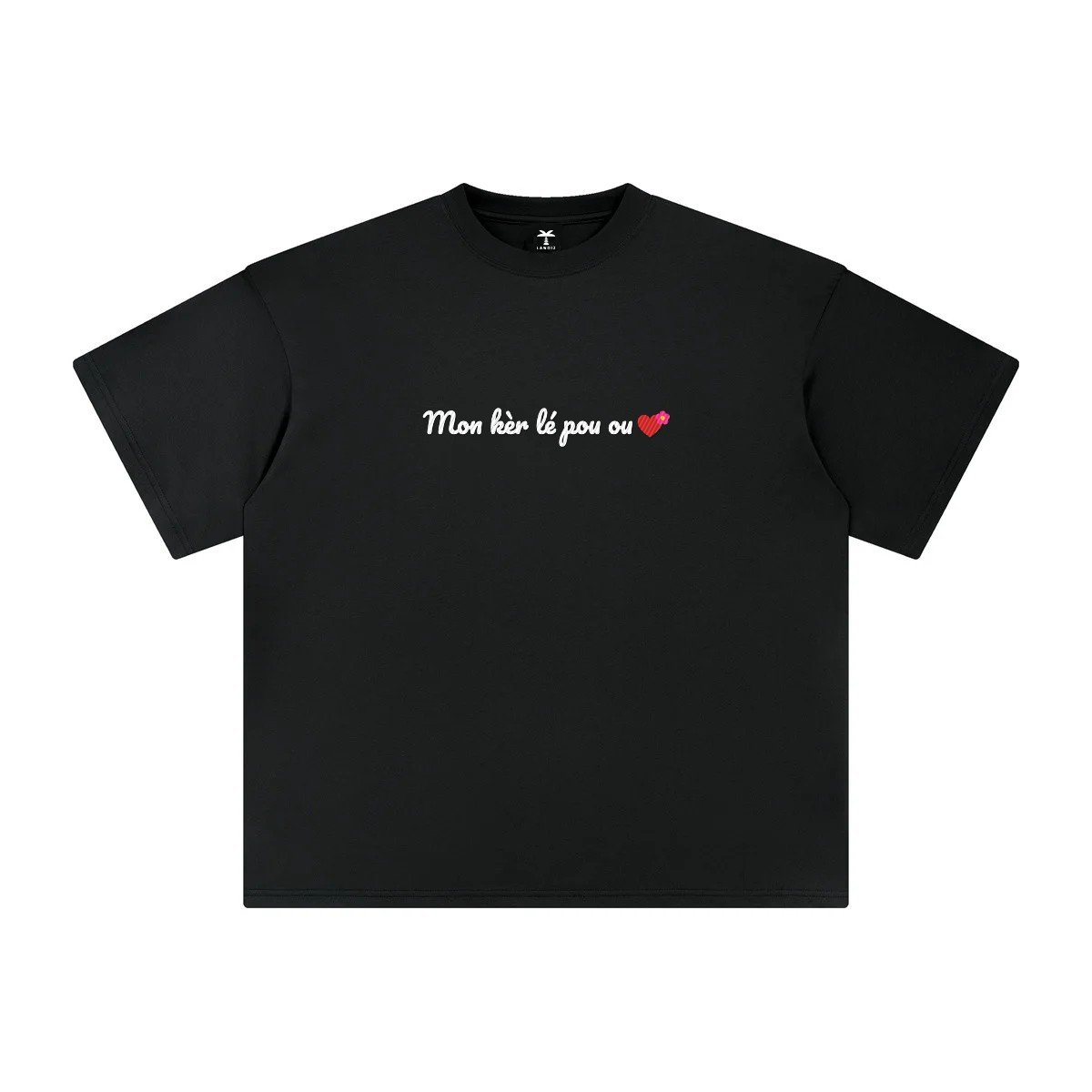 T-shirt brodé « Mon kèr lé pou ou »