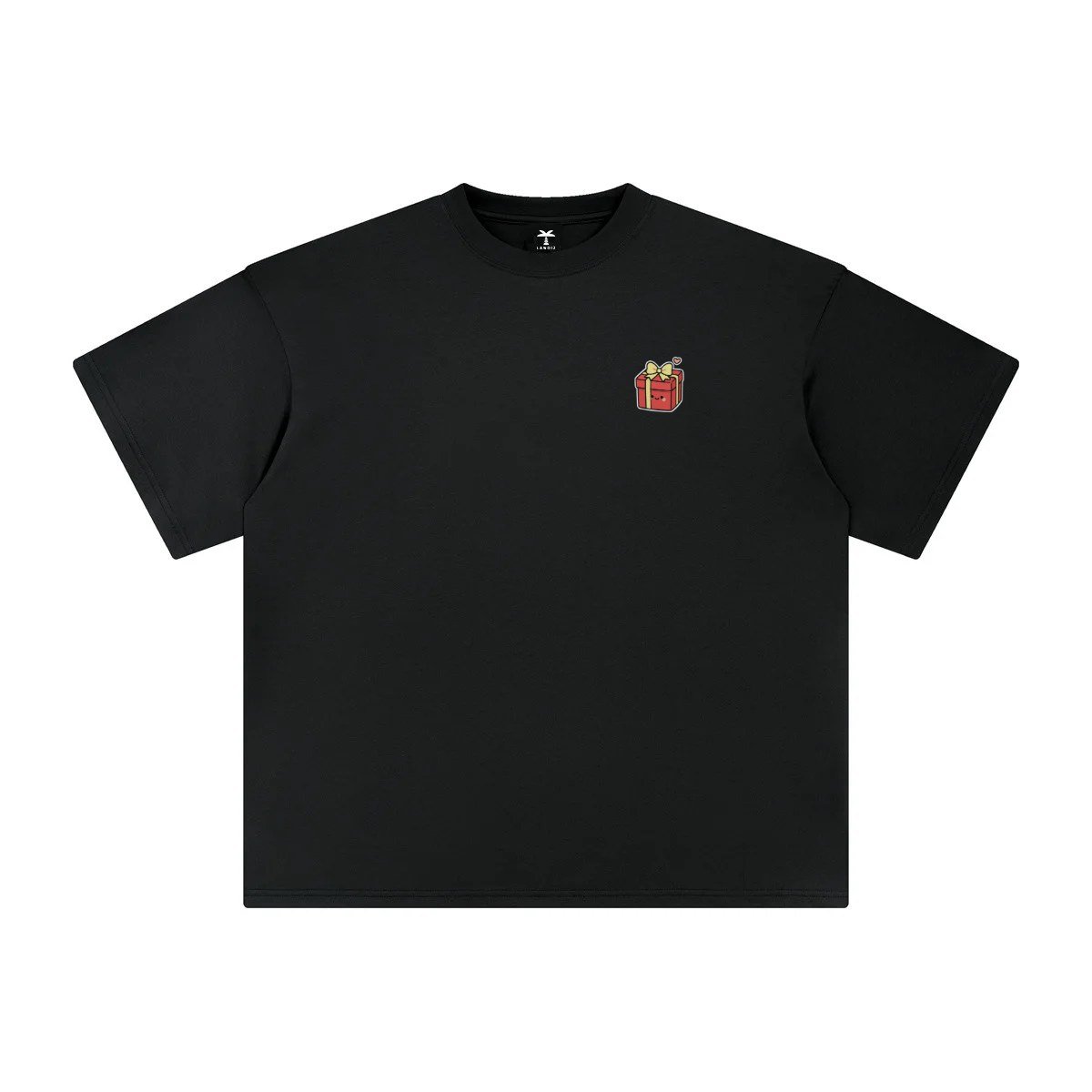T-shirt oversized brodé Cadeau – noir – cœur