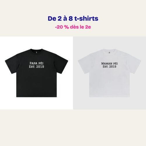 T-shirts brodés « Pack famille péi »
