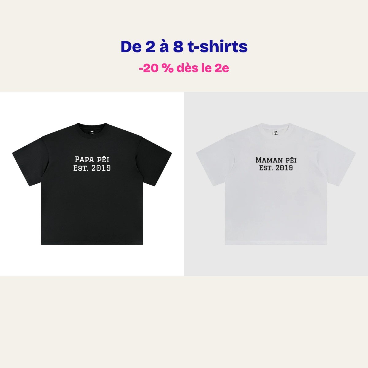 T-shirts brodés « Pack famille péi »