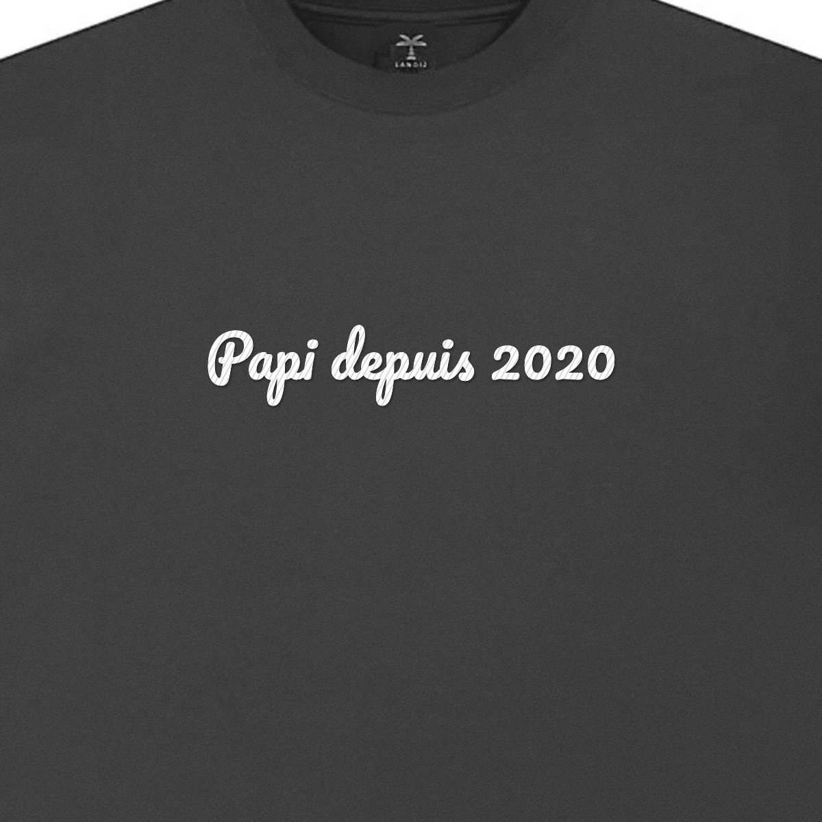 T-shirt brodé « Papi depuis… »