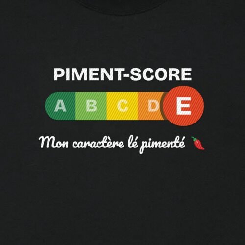 T-shirt brodé « Piment-score » – aperçu broderie