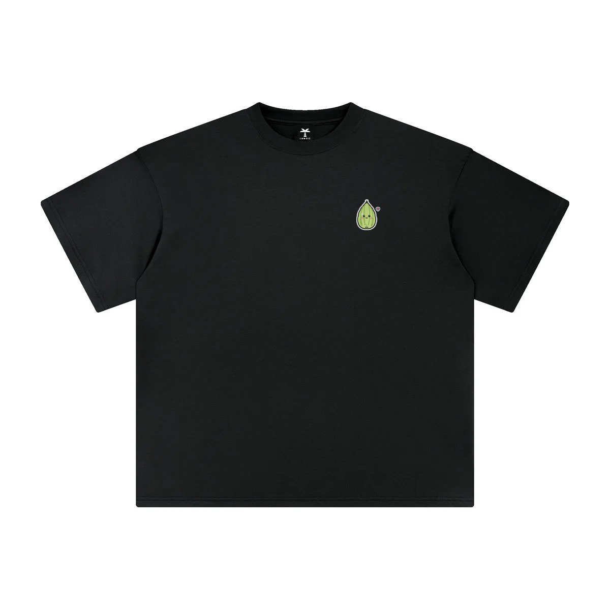 T-shirt oversized brodé Christophine – noir – cœur