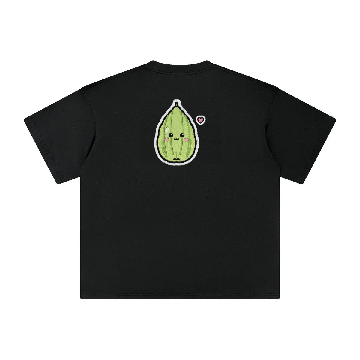 T-shirt oversized brodé Christophine – noir – grand dos
