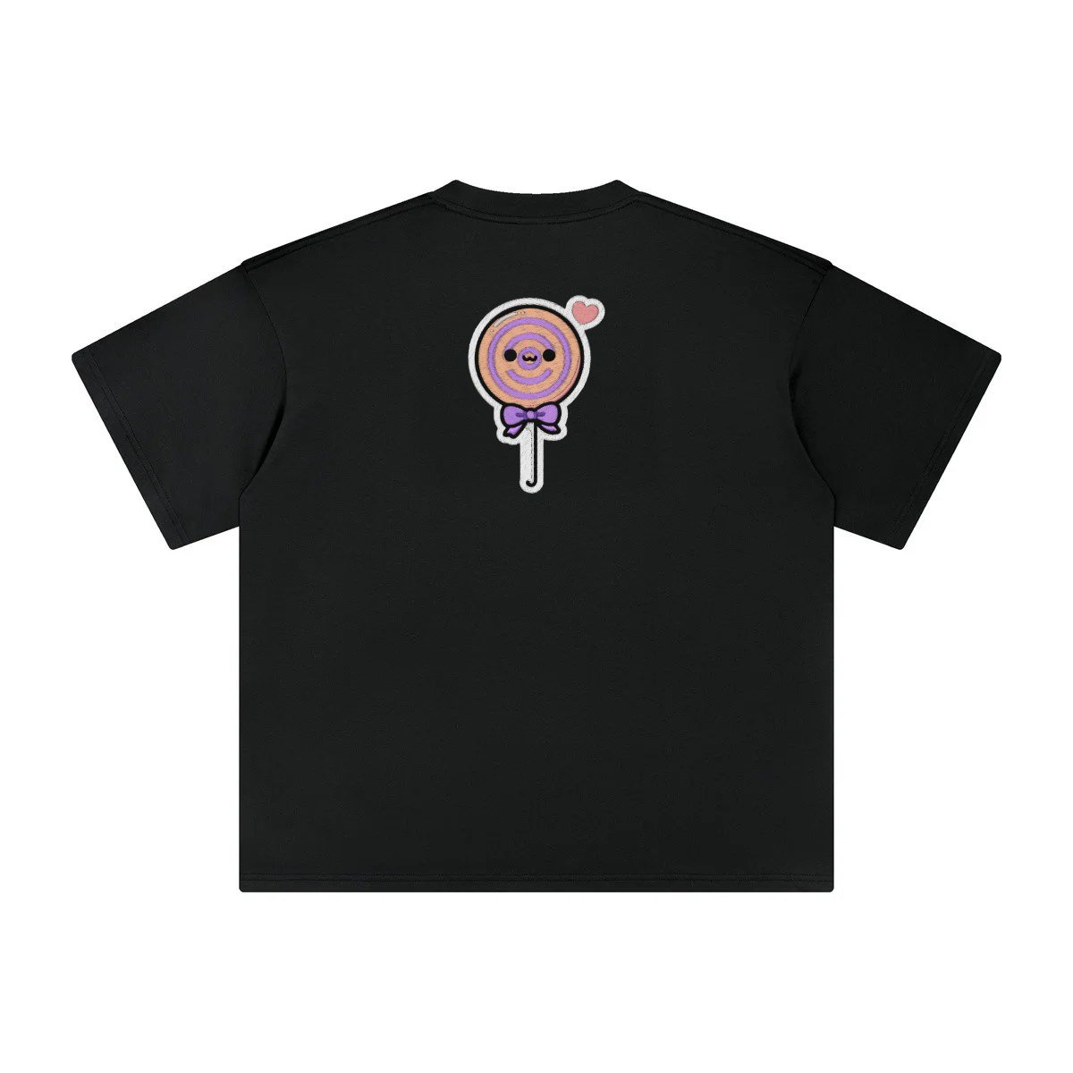 T-shirt oversized brodé Sucette – noir – grand dos