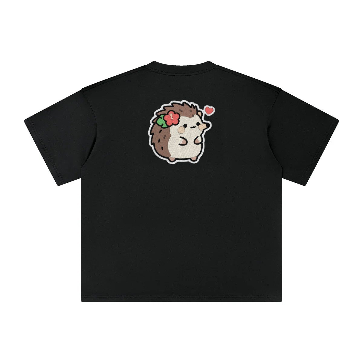T-shirt oversized brodé Tangue – noir – grand dos